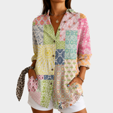 Patchwork slnečná záhrada blúzka