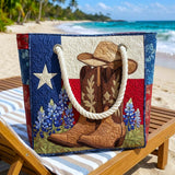 Ručne vyrobená plážová taška s hrdosťou Texasu